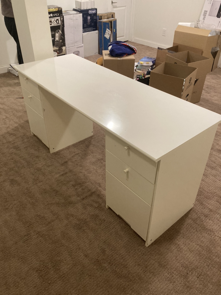 White office desk
