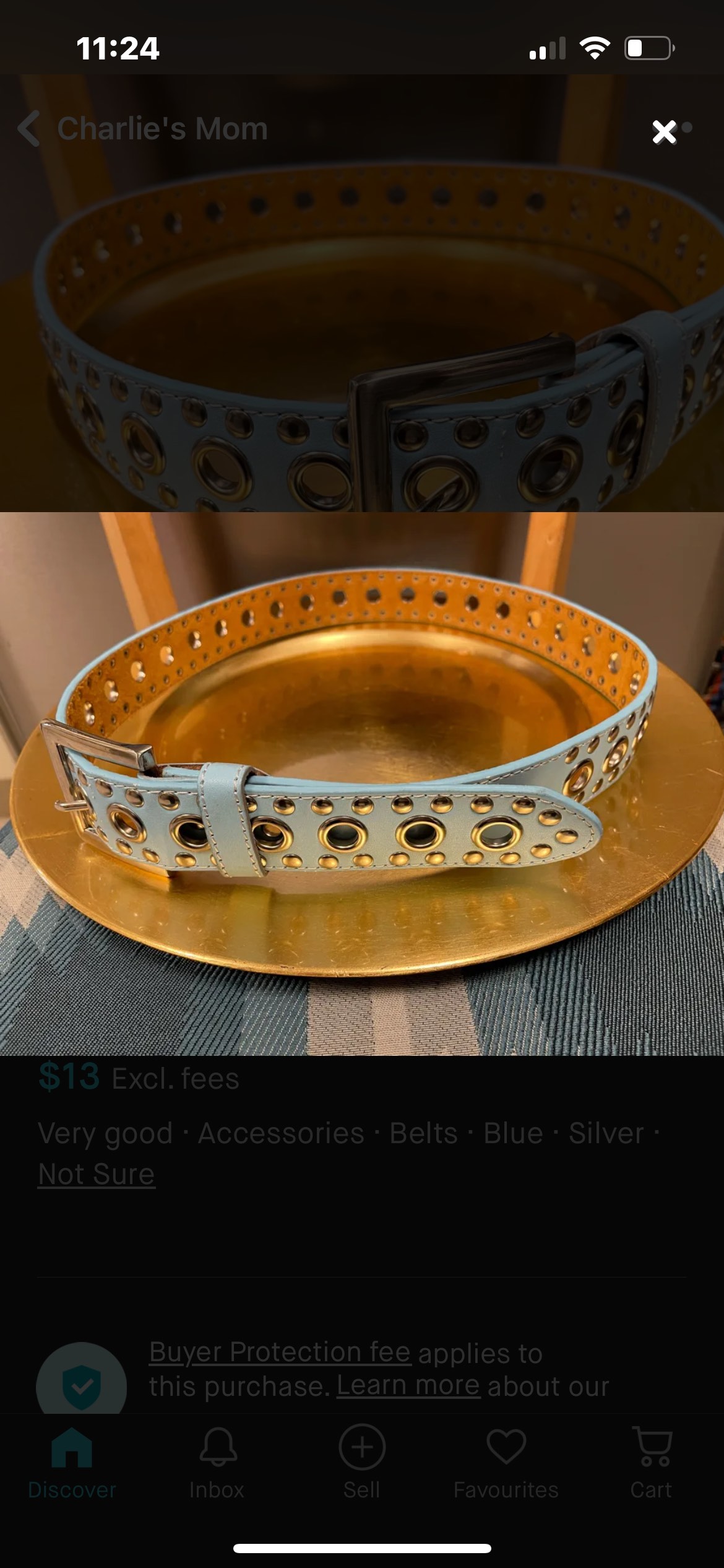 ✨��✨Sky Blue Ladies Leather Belt image indicator(3)