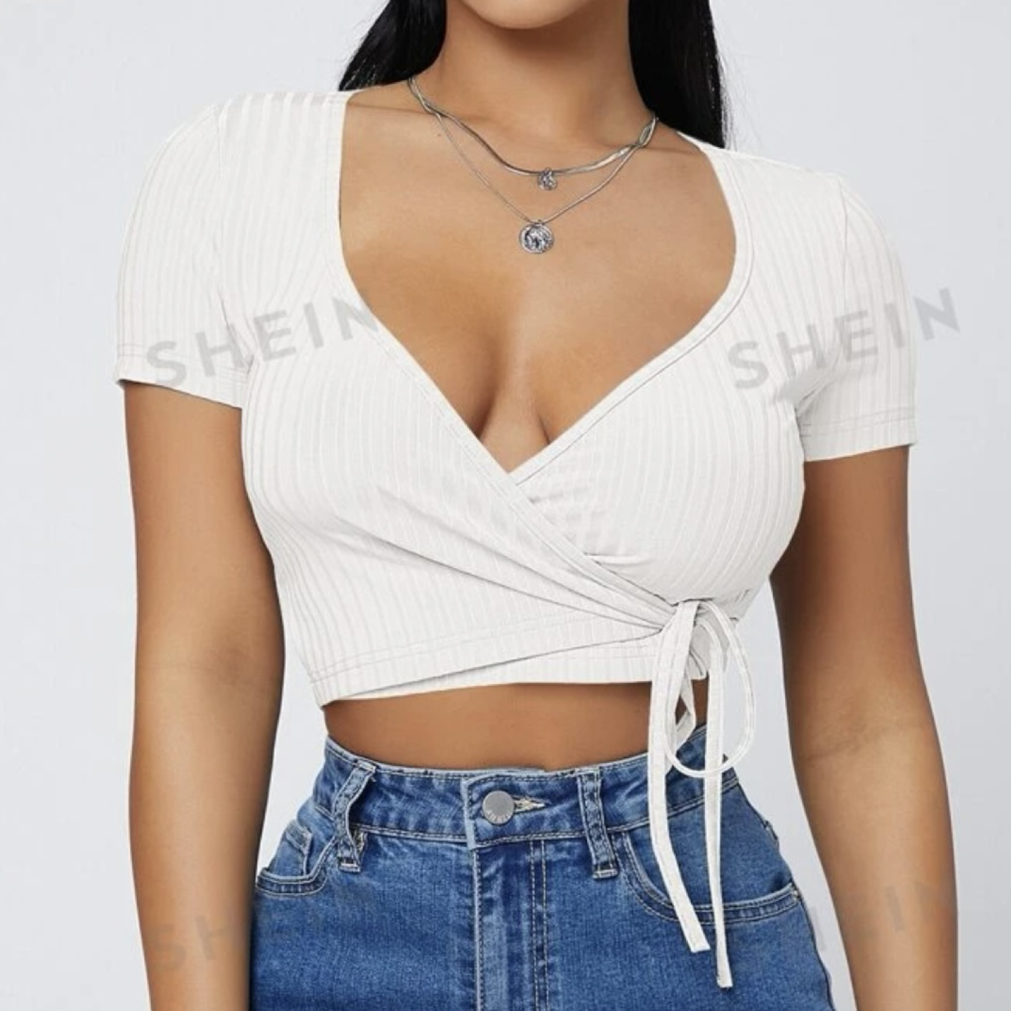 NEW 2 for $10 splice neck cropped tops image indicator(2)