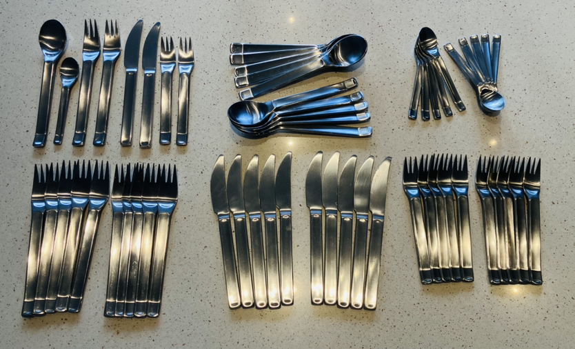 58-Piece Vintage IKEA POEM stainless steel cutlery/flatware - photo 3