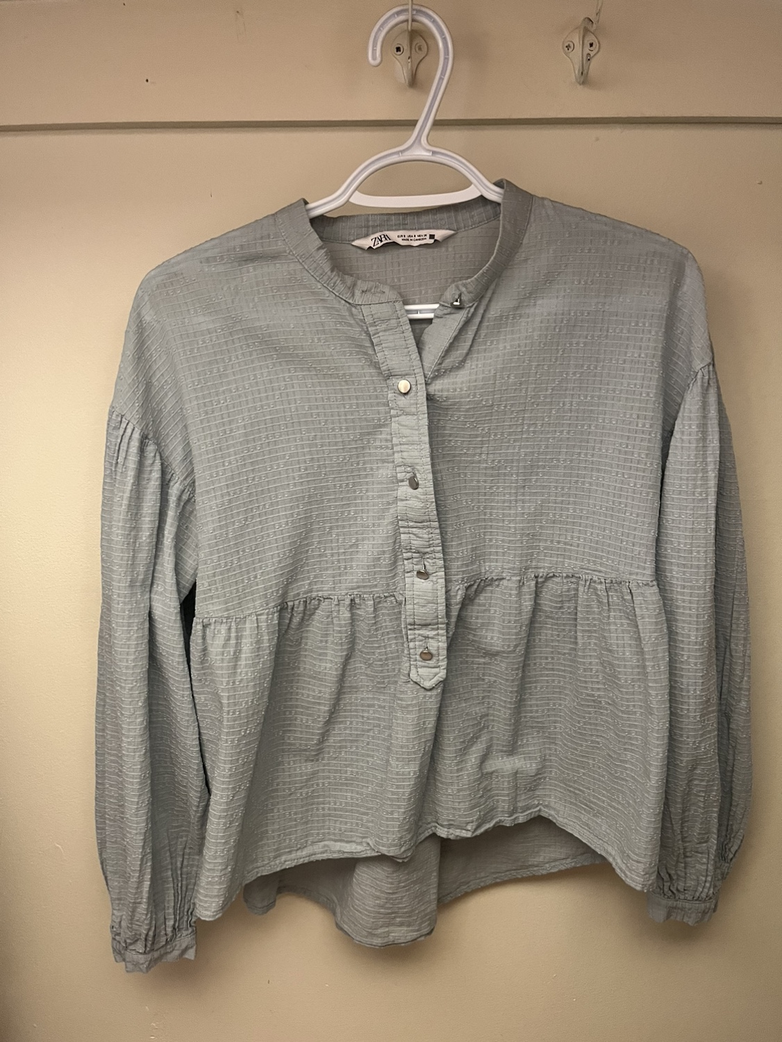 Zara Pale Blue Blouse thumbnail