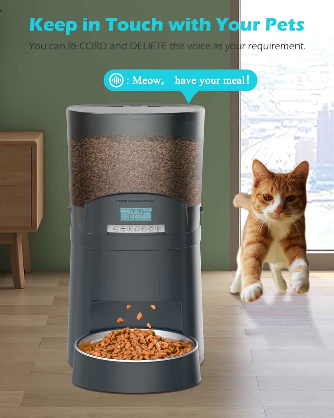 Automatic pet feeder with voice recorder - photo 4