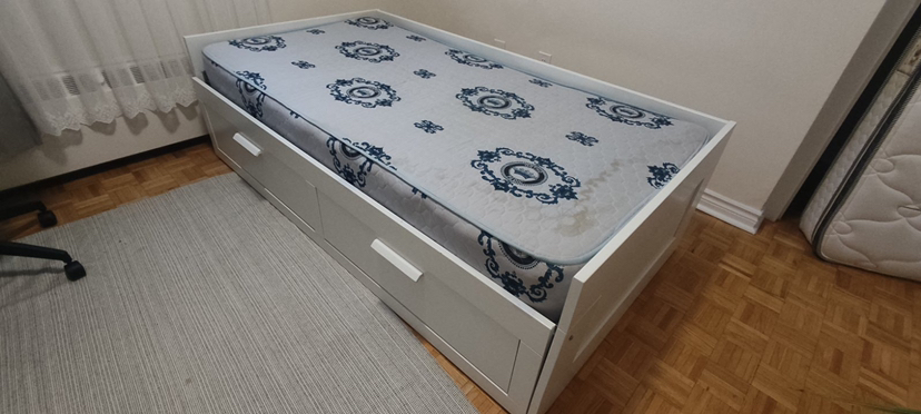 Daybed frame with 2 drawers, white, Twin - photo 3