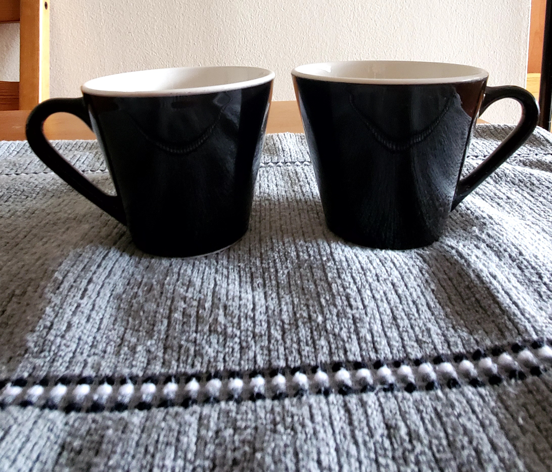 #Freecycle Two (2) coffee mugs  - black