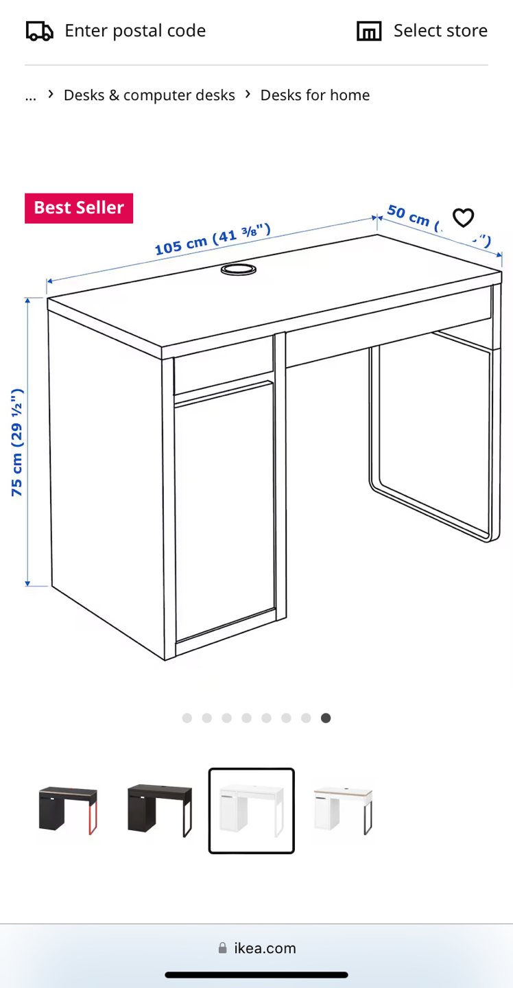 WHITE IKEA MICKE DESK - photo 2