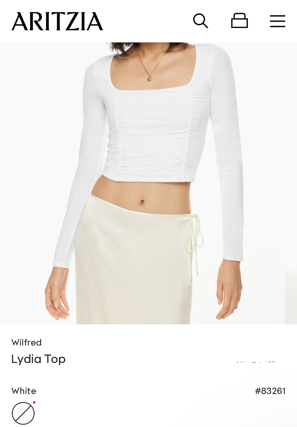 Wilfred Aritzia Lydia Top - Size M