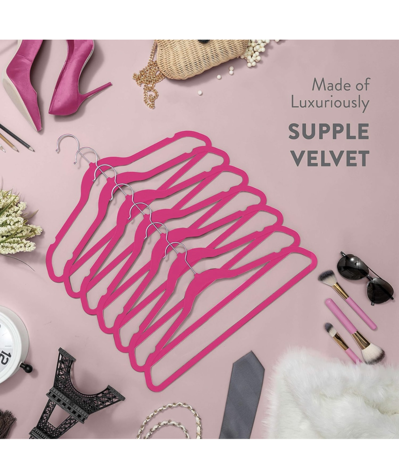 Hot Pink Velvet Hangers (50 hangers) - photo 2
