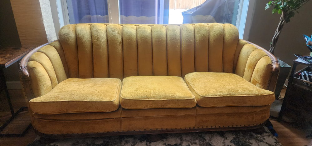 antique yellow couch