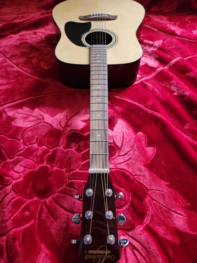 Oscar Schmidt acoustic guitar with soft case image indicator(2)