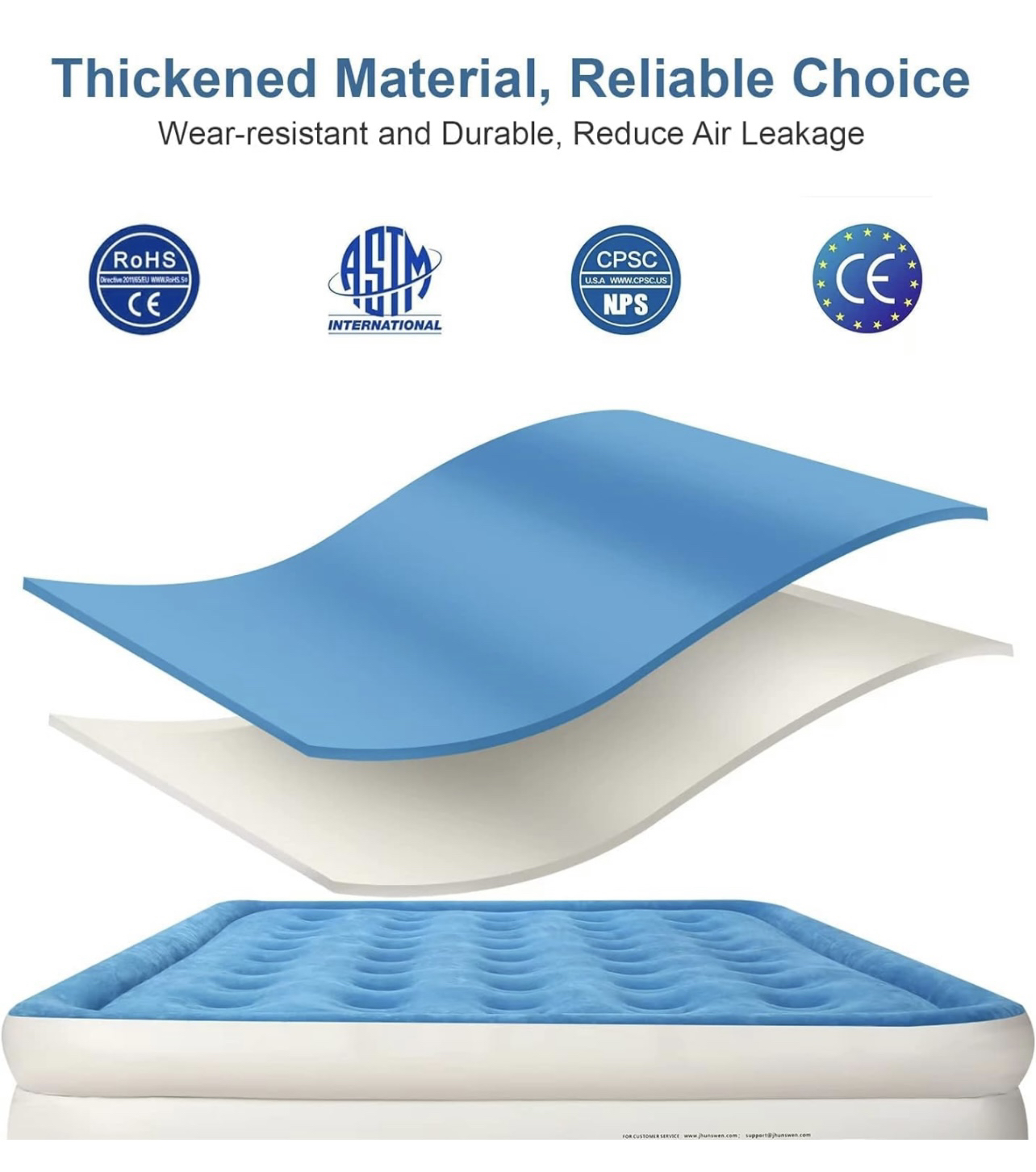 Air Mattress with Built in Pump,75x39x18in Carry Bag - 18" - photo 4
