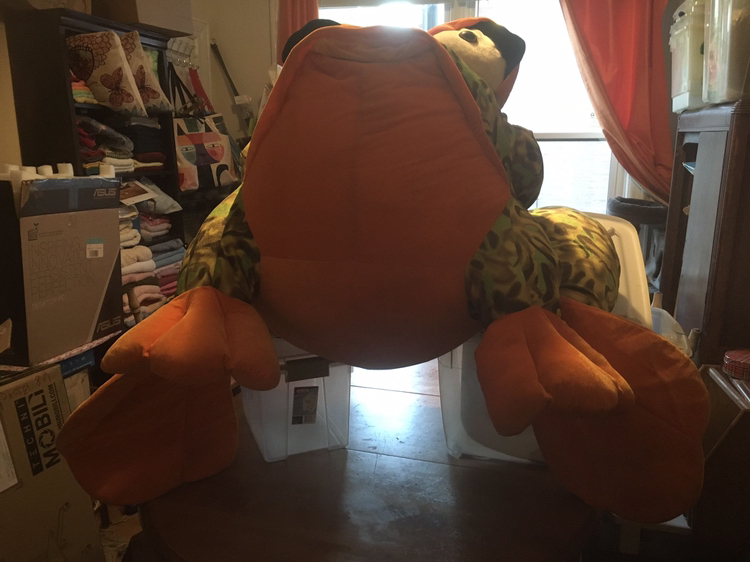 Giant Green & Orange Leopard Frog Stuffed Animal - photo 4