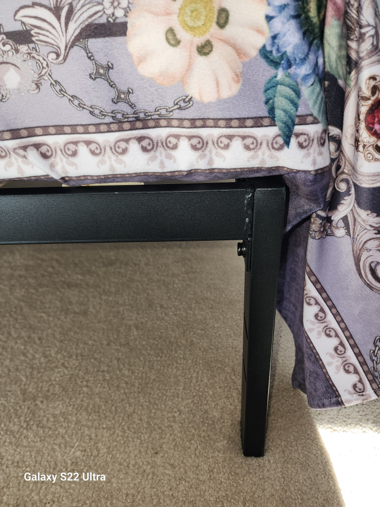 queen metal bed frame with wooden stat - photo 2