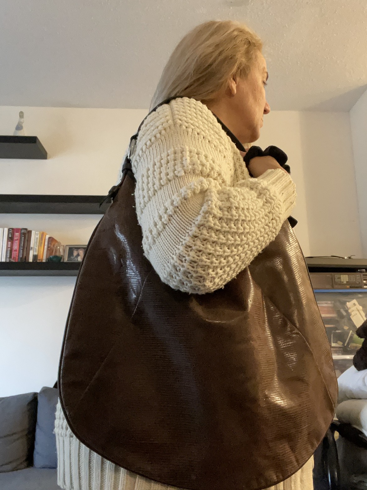 Banana Republic Brown Lucia Lizard Hobo Bag - photo 4