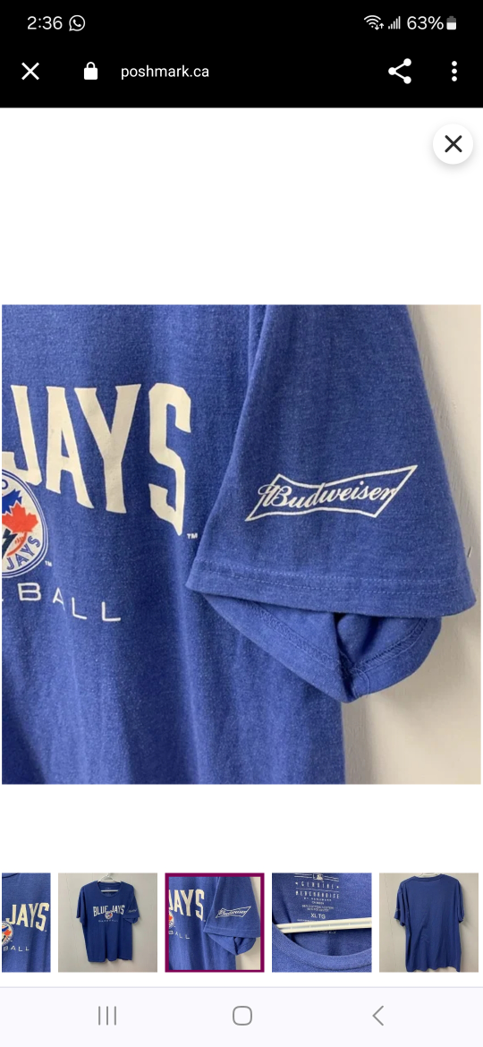BLUE JAYS T-SHIRT.  #XL Gender Neutral Fit. image indicator(2)