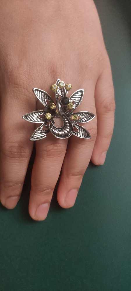 Beautiful Peacock Adjustable Ring