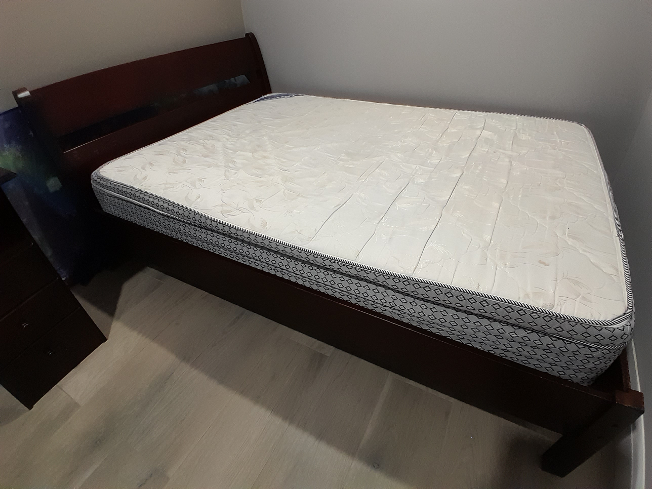 double bed frame and mattress thumbnail