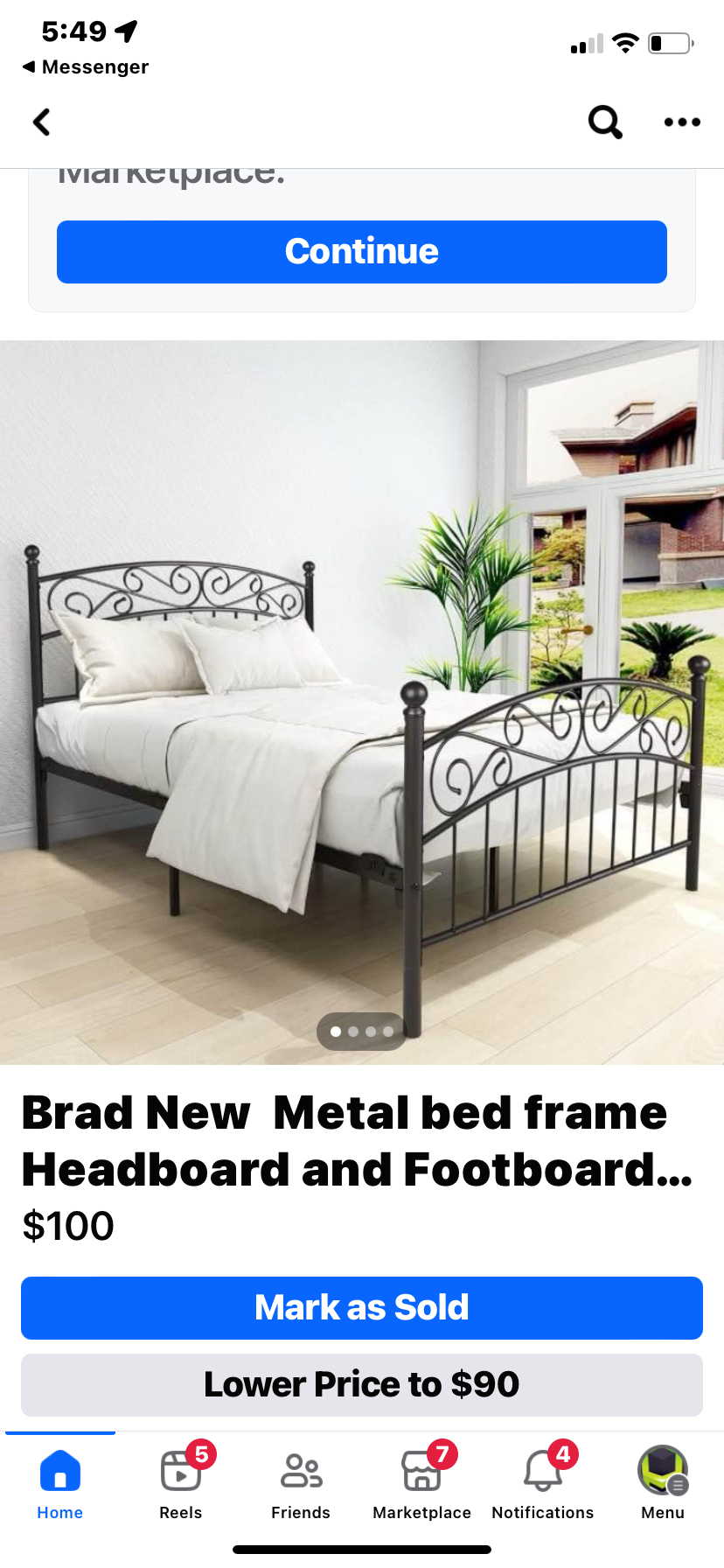 Brand new in box metal queen bed heavy duty.