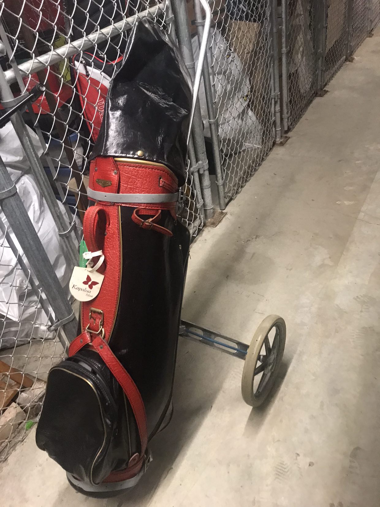 Dunlop caddy bag and cart with left handed clubs thumbnail