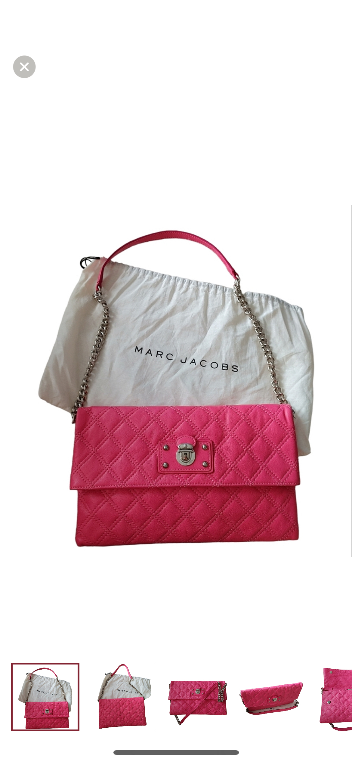 Marc Jacob’s Quilted Pink Leather shoulder/clutch
