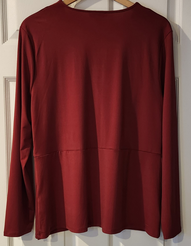 HALSTON Wine Dressy Top.  #XL image indicator(5)