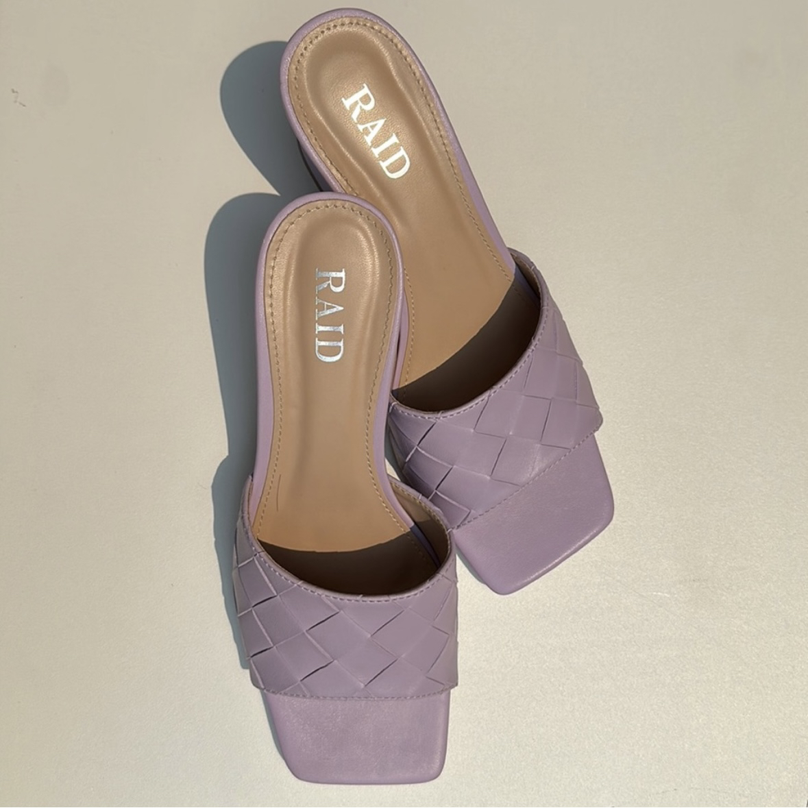 Raid Purple Albie Woven Slip-On Block Heel Sandals - photo 2