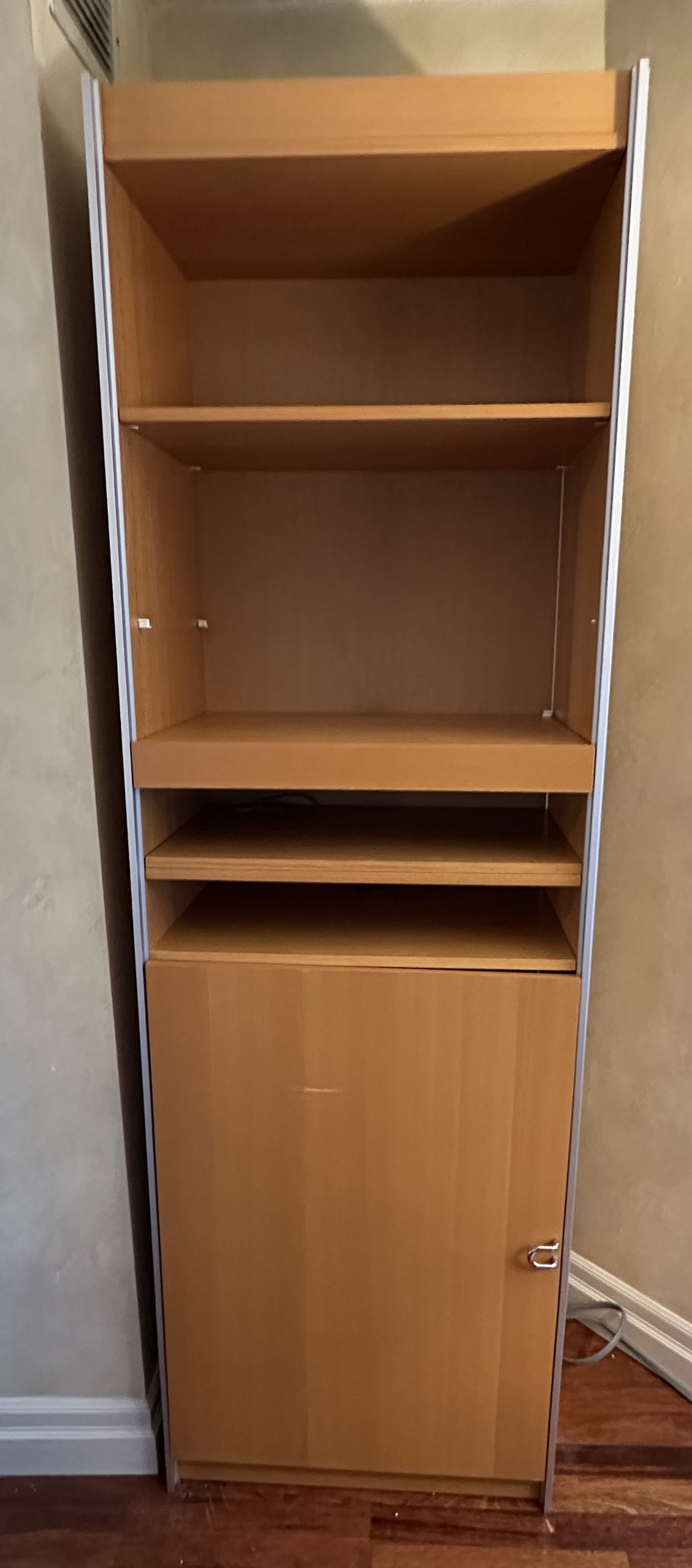 Pair of Storage Cabinets- Beechwood with Metal Accents