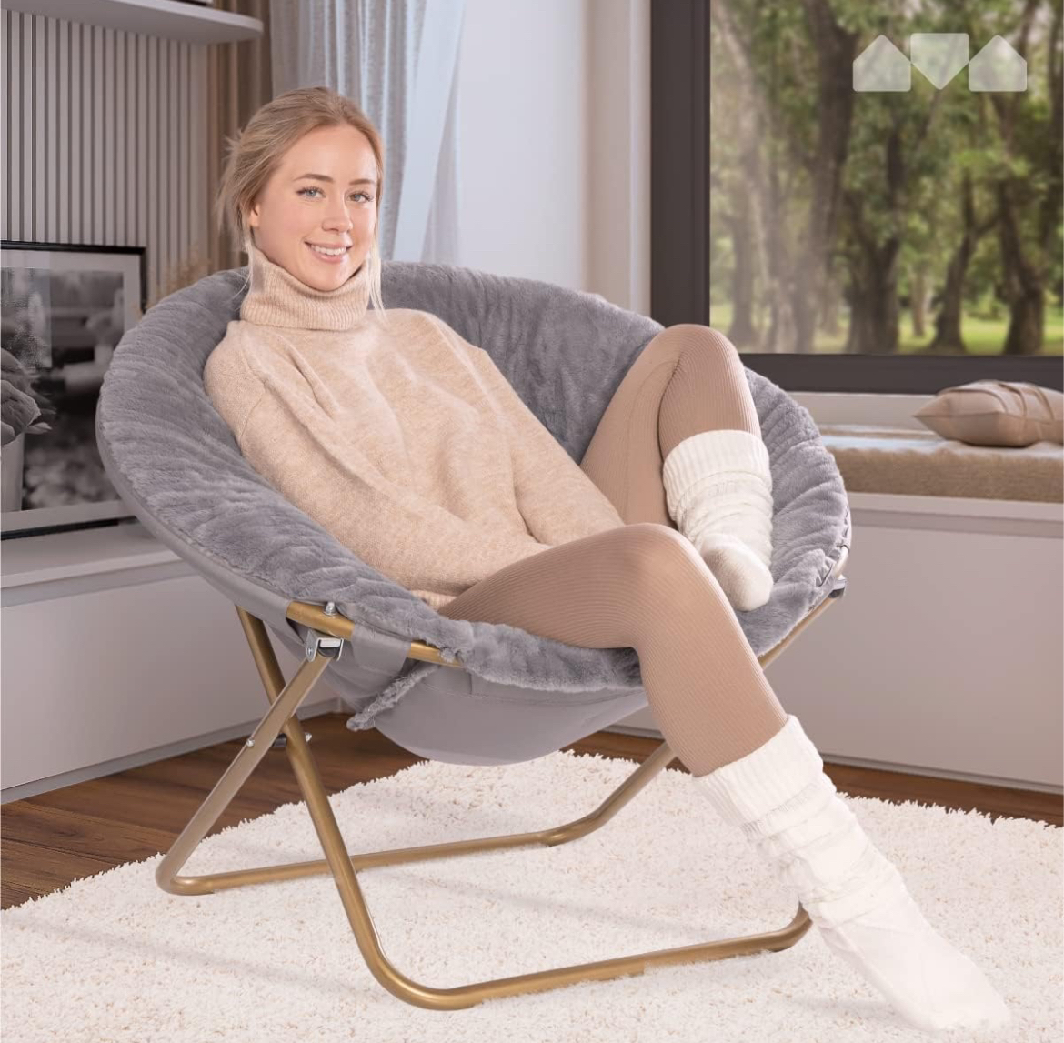 Foldable Cozy Chair (Grey)