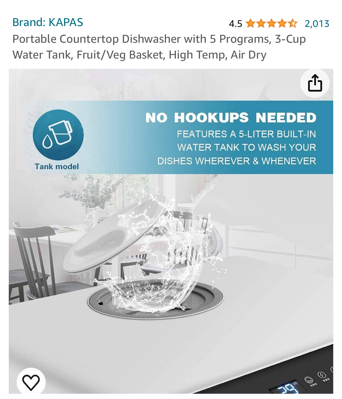 Brand new Portable countertop Dishwasher image indicator(4)