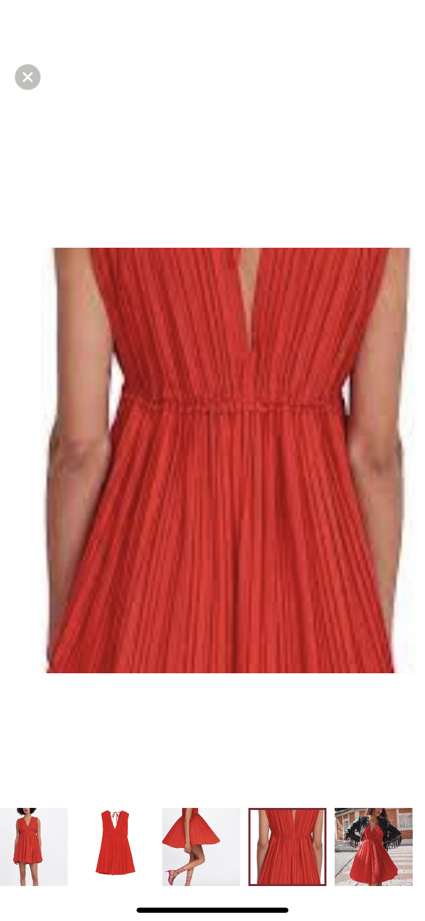 NWOT ZARA Pleated Red Poplin Dress - Size Medium image indicator(6)