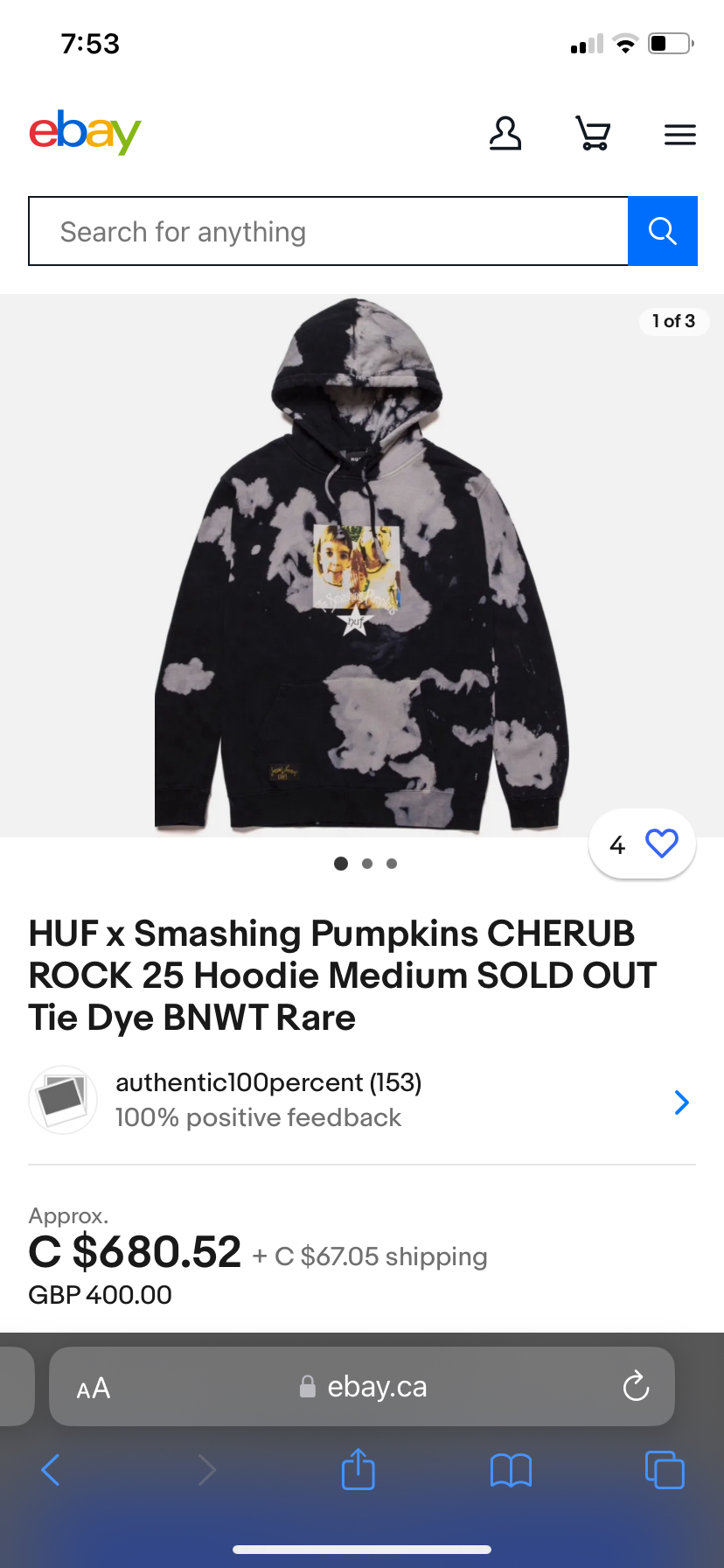 HUF x Smashing Pumpkins Cherub Rock Sweatshirt MEDIUM (rare) - photo 4