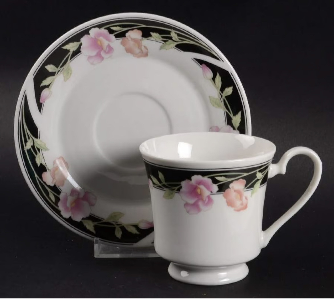 Black Satin China Tea Set _ free delivery image indicator(2)