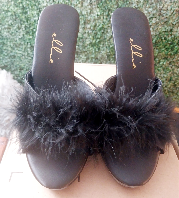 Ladies Ellie Black Trim Open Toe Platform Stiletto heels image indicator(2)