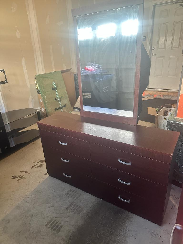 Dresser with mirror.