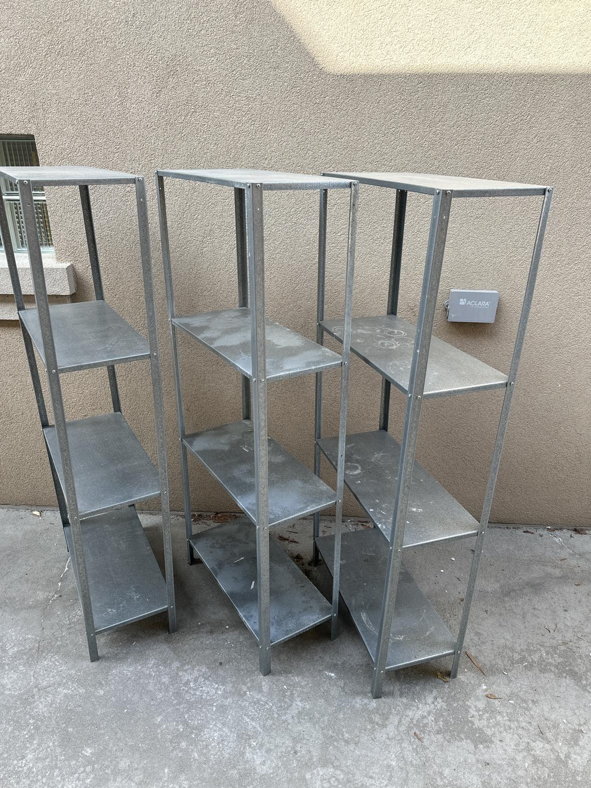 Set of 3 Steel 4 shelf racks thumbnail