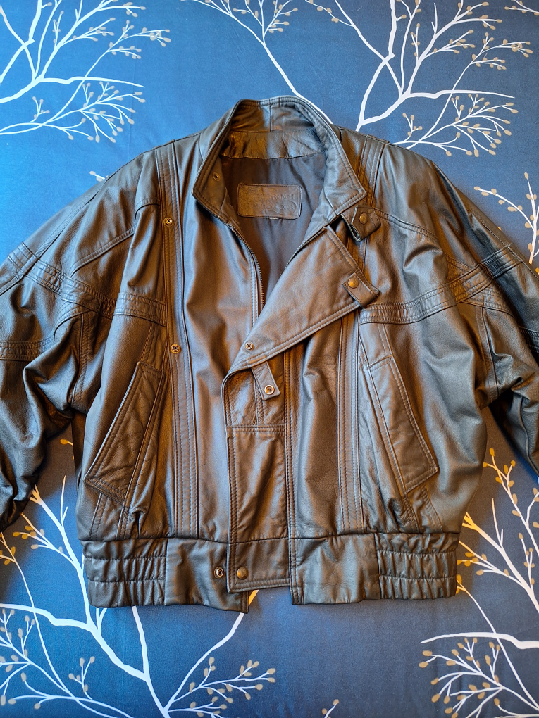 Men's 80's Retro Black Leather Jacket