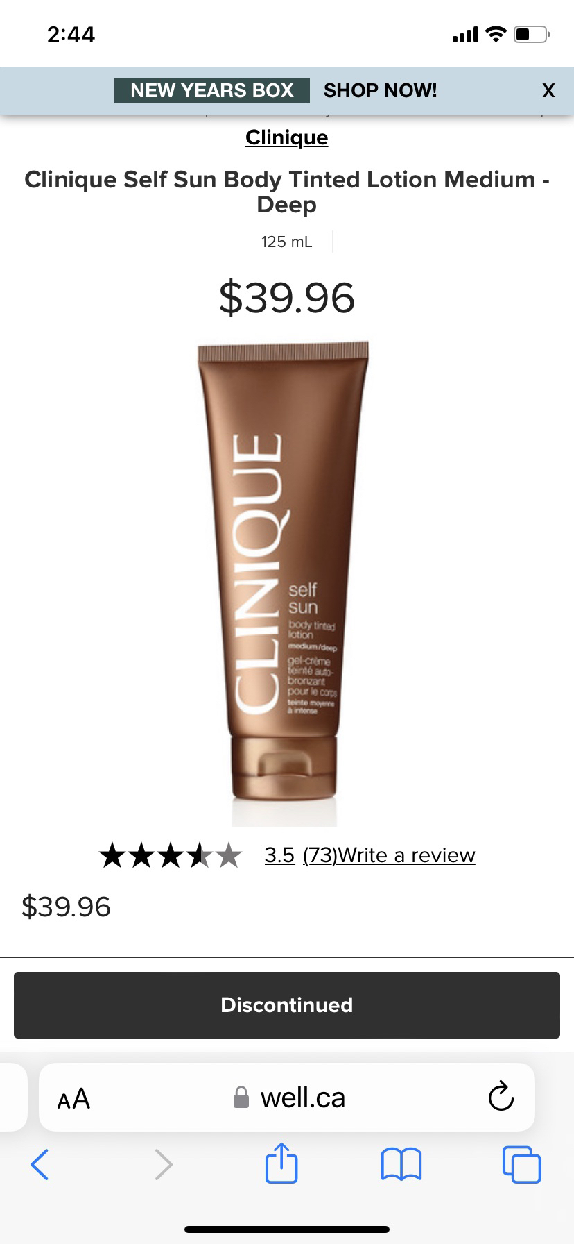 NEW Clinique Self Sun Body Tinted Lotion Medium - Deep 125 mL image indicator(2)