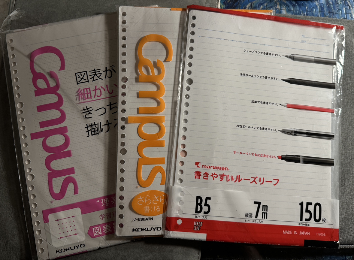Loose Leaf Papers Refill B5