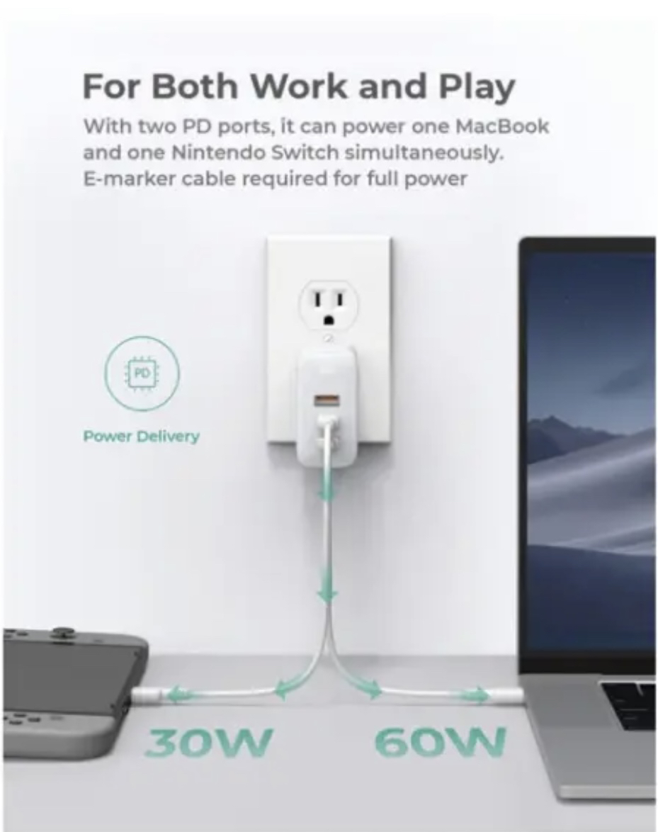 Omnia Mix3 90W 3-Port PD Charger High Speed Charger - photo 5