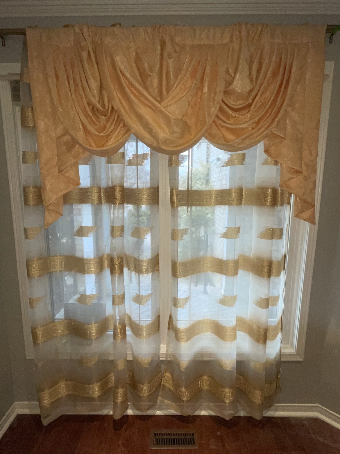 Curtain Valances (2) and bonus sheers
