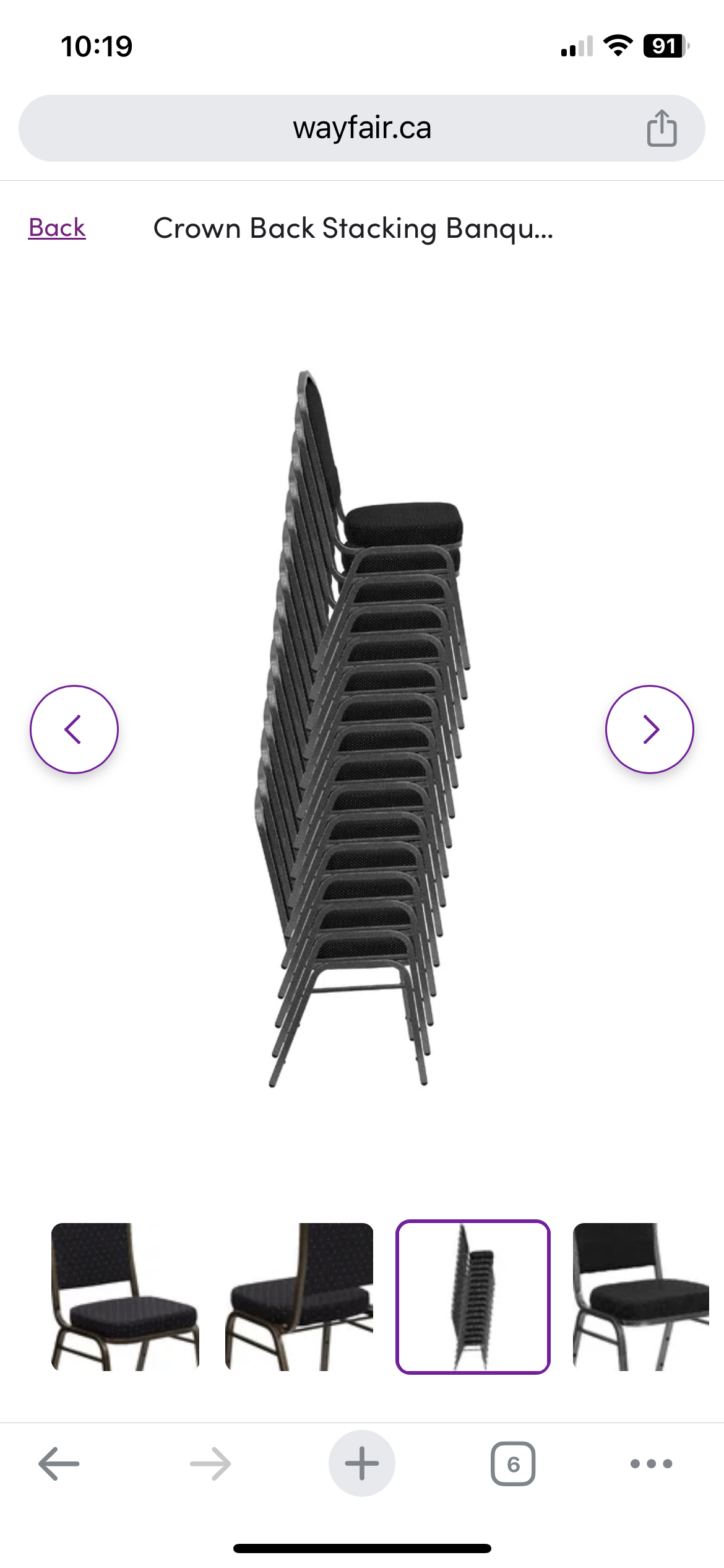 Wayfair stackable chairs x 4 - photo 2