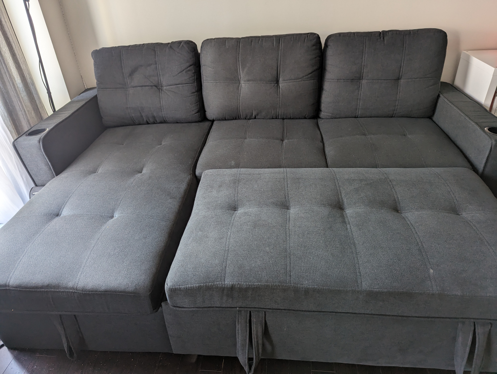 3 seater sleeper sectional couch with storage and chaise - photo 3