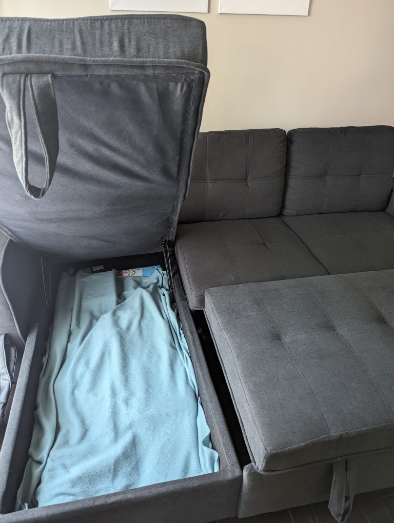 3 seater sleeper sectional couch with storage and chaise - photo 5