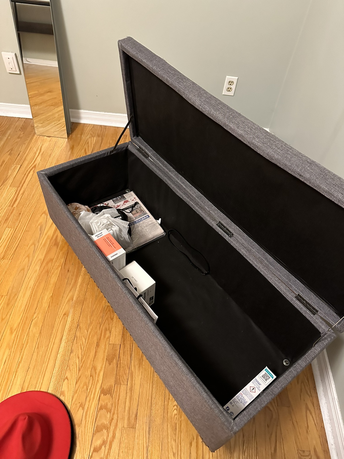 Grey Storage Bench - photo 3