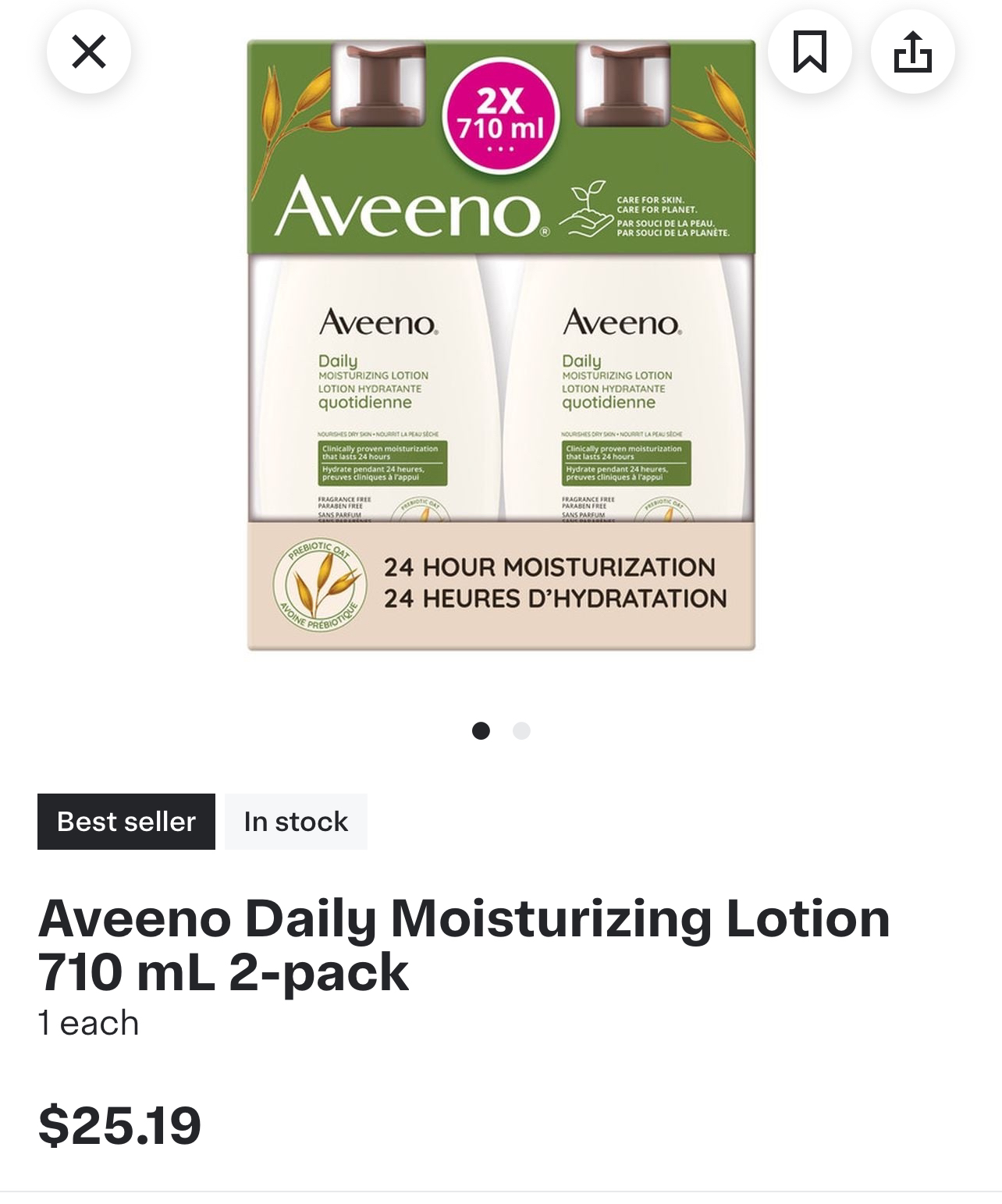 Aveeno body lotion
