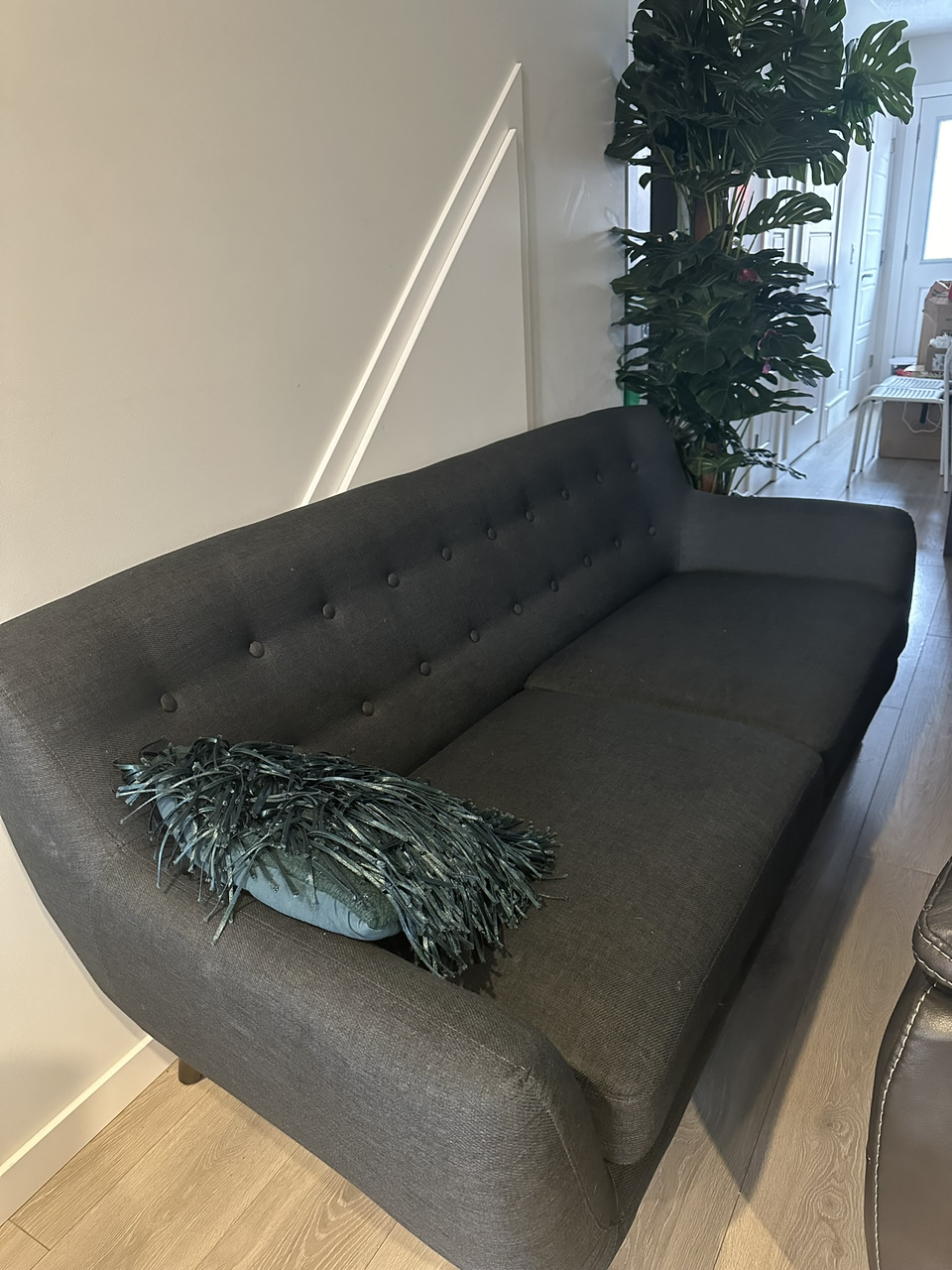 Couch - 3 seater with a throw pillow - photo 2