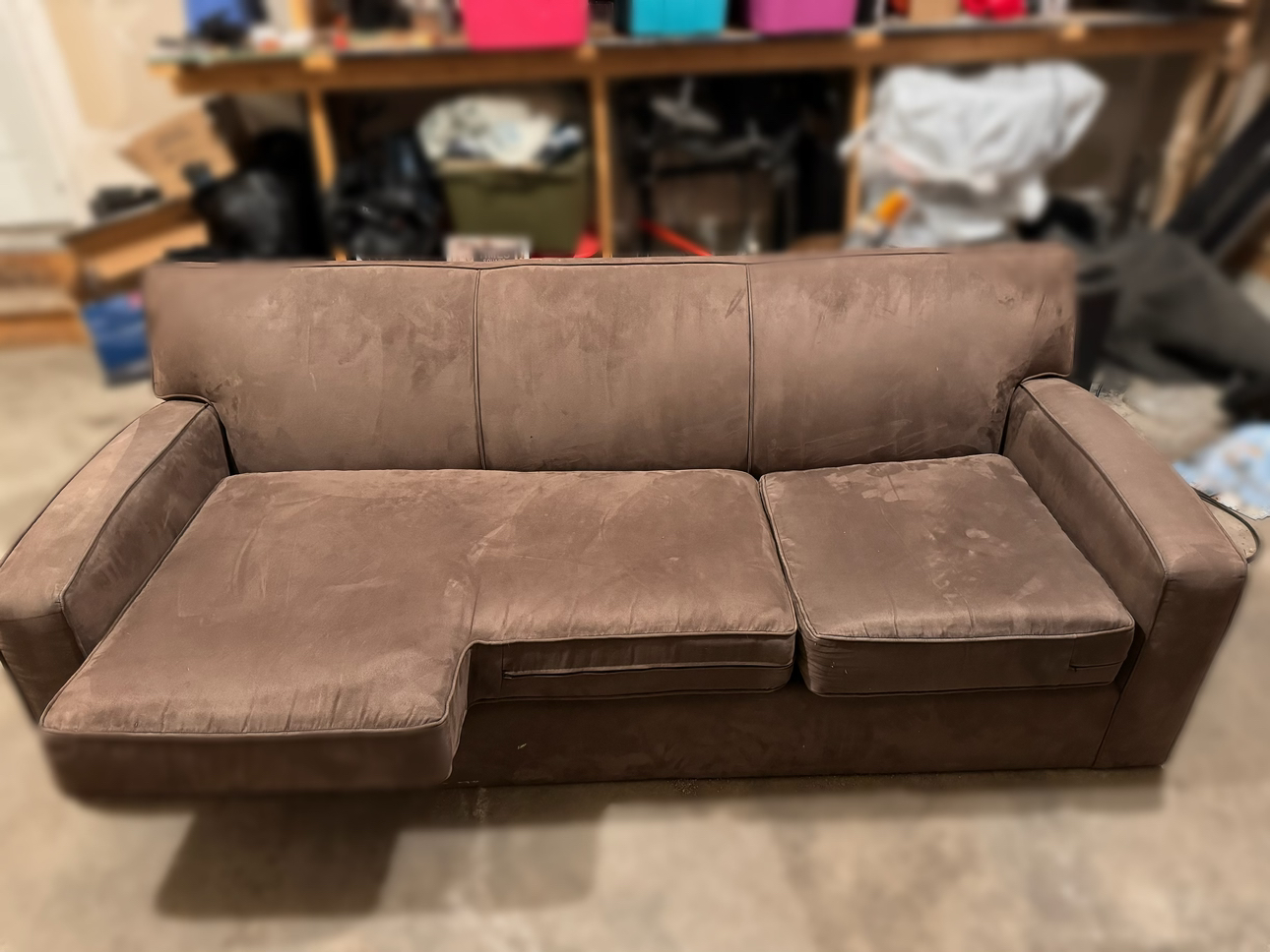 Large Comfy Suede Sofa - photo 3