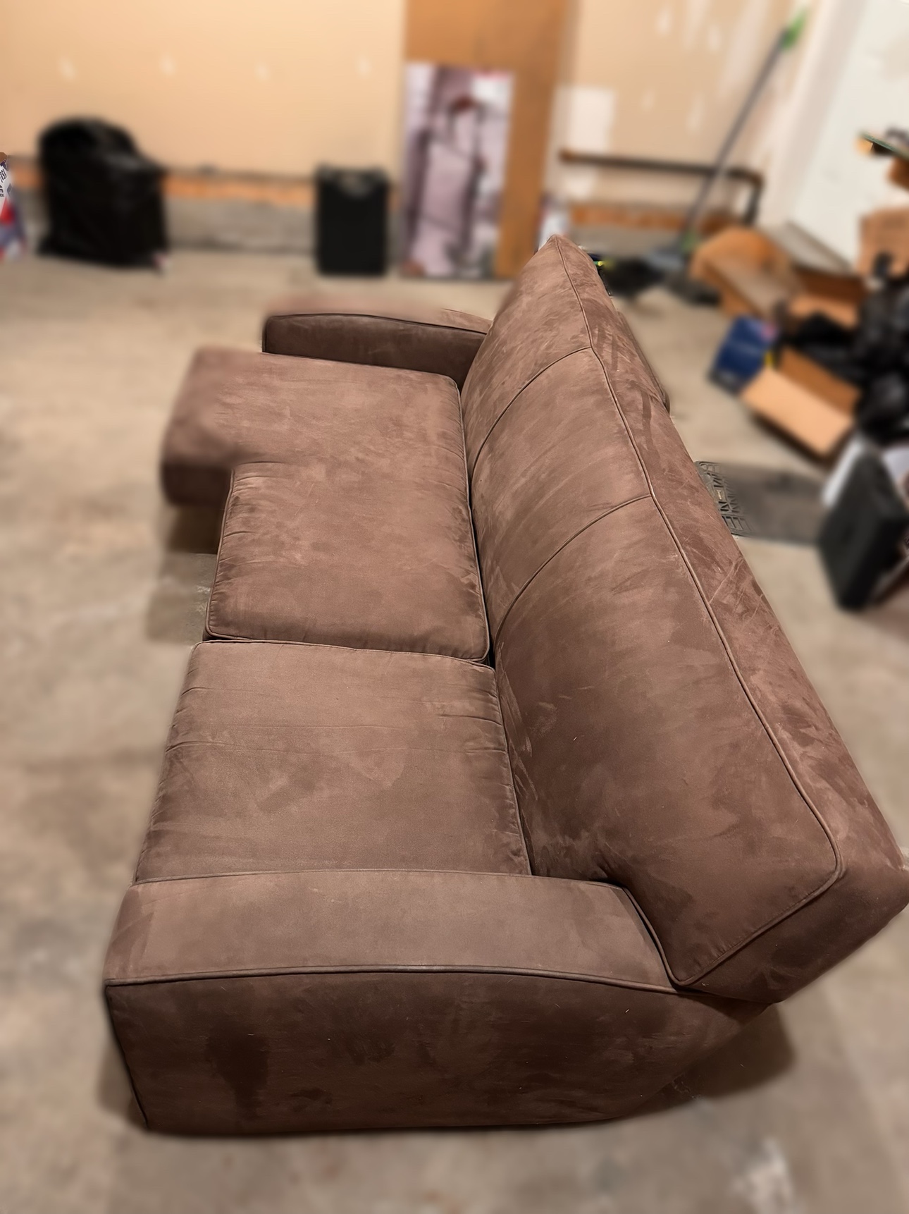 Large Comfy Suede Sofa - photo 2