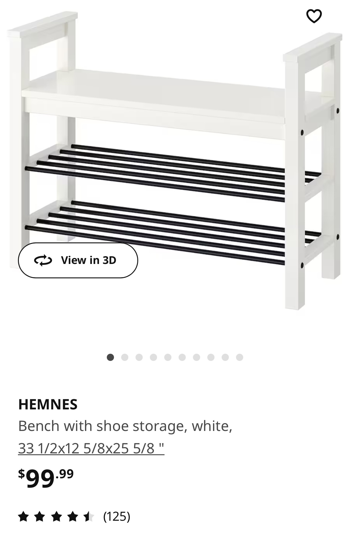 IKEA HEMNES Bench with Shoe Storage image indicator(2)