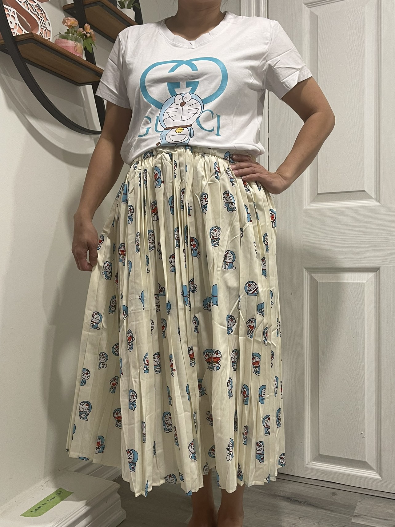 Pleated skirt & blouse