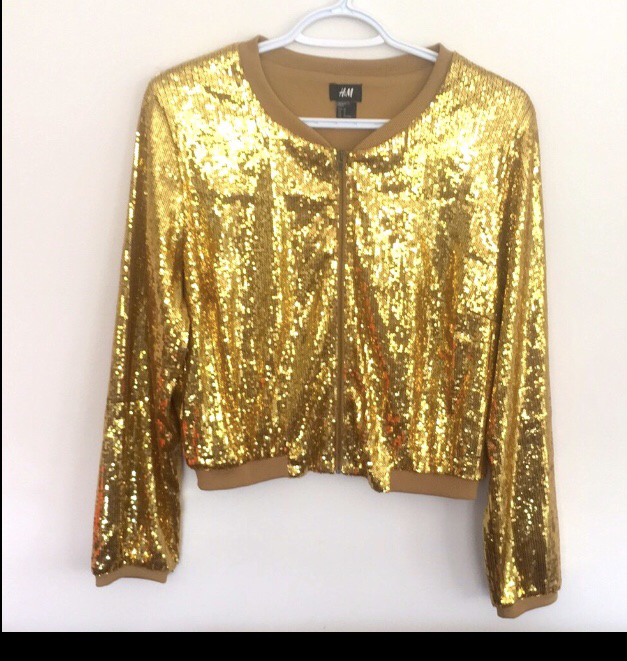 Gold Sequin Bomber Jacket image indicator(2)